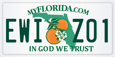FL license plate EWIZ01