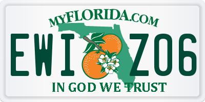 FL license plate EWIZ06