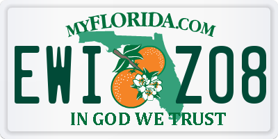 FL license plate EWIZ08