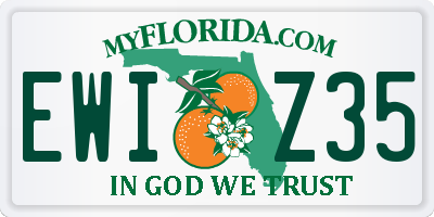 FL license plate EWIZ35