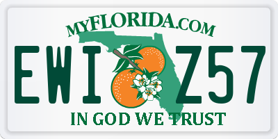 FL license plate EWIZ57