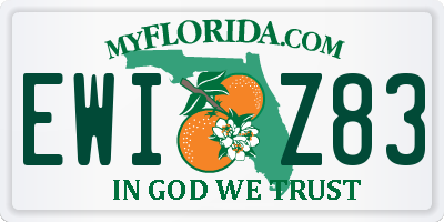FL license plate EWIZ83