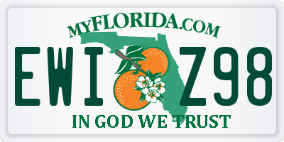 FL license plate EWIZ98