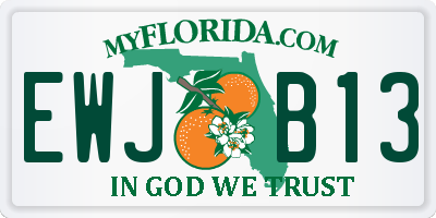 FL license plate EWJB13