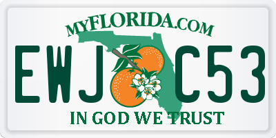 FL license plate EWJC53
