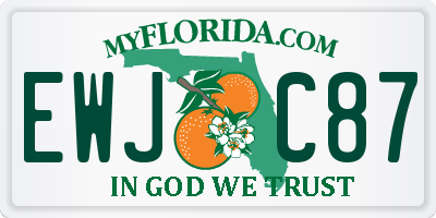 FL license plate EWJC87