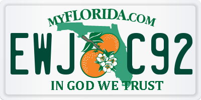 FL license plate EWJC92