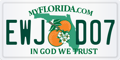 FL license plate EWJD07