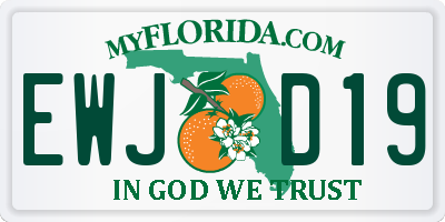 FL license plate EWJD19