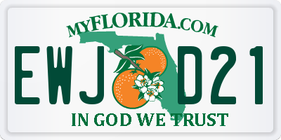 FL license plate EWJD21