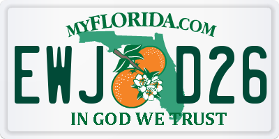 FL license plate EWJD26