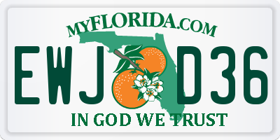 FL license plate EWJD36