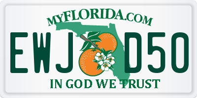FL license plate EWJD50