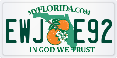 FL license plate EWJE92