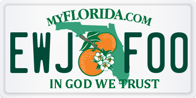 FL license plate EWJF00