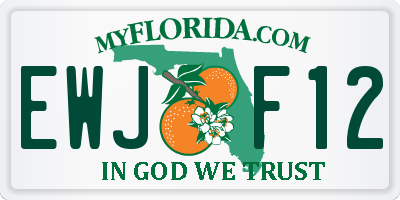 FL license plate EWJF12