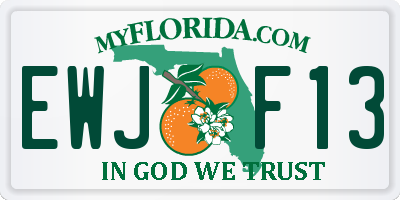 FL license plate EWJF13