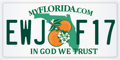 FL license plate EWJF17