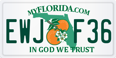 FL license plate EWJF36
