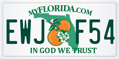FL license plate EWJF54