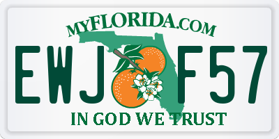 FL license plate EWJF57