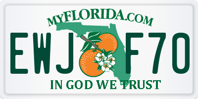 FL license plate EWJF70