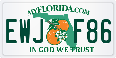 FL license plate EWJF86