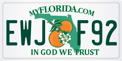 FL license plate EWJF92