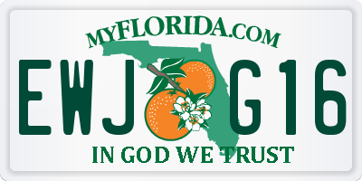 FL license plate EWJG16