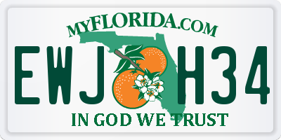 FL license plate EWJH34