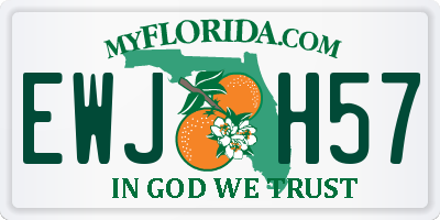 FL license plate EWJH57