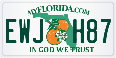 FL license plate EWJH87