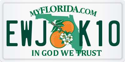 FL license plate EWJK10