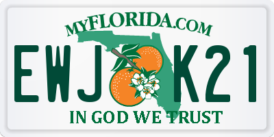 FL license plate EWJK21