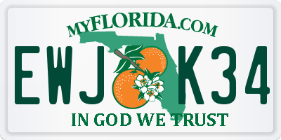FL license plate EWJK34