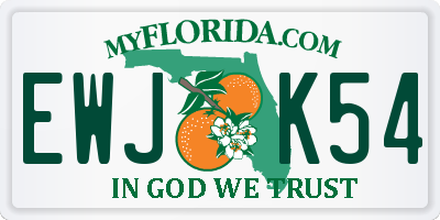 FL license plate EWJK54