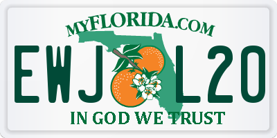 FL license plate EWJL20