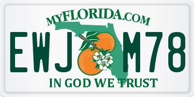FL license plate EWJM78