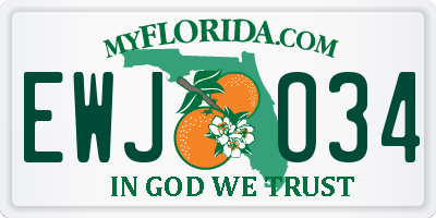 FL license plate EWJO34