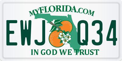 FL license plate EWJQ34