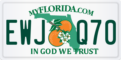 FL license plate EWJQ70