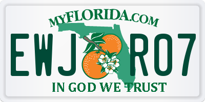 FL license plate EWJR07