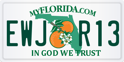 FL license plate EWJR13