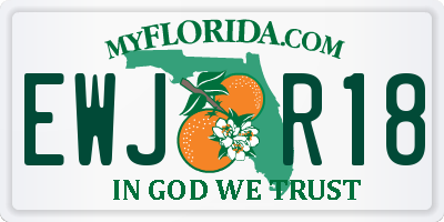 FL license plate EWJR18