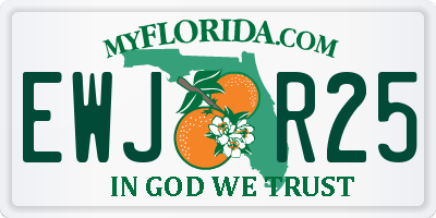 FL license plate EWJR25