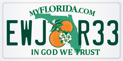 FL license plate EWJR33