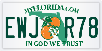 FL license plate EWJR78