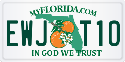 FL license plate EWJT10