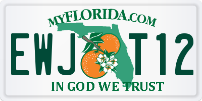 FL license plate EWJT12