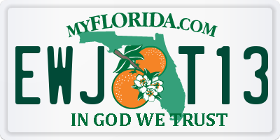 FL license plate EWJT13
